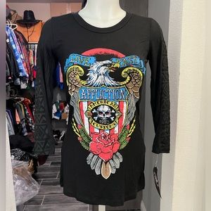 NWT Affliction AC Shipyard 3/4 Sleeve Top